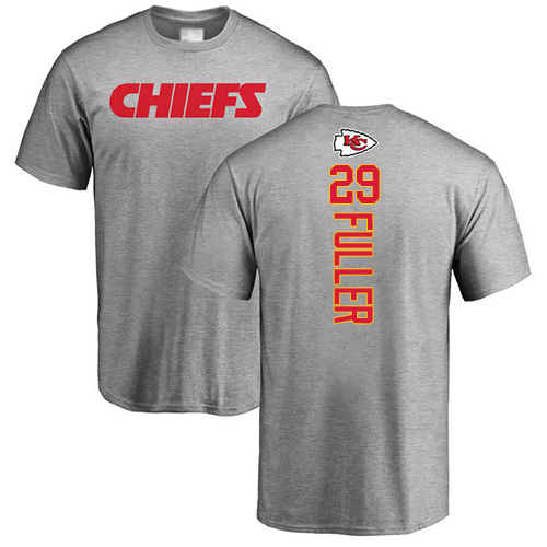 Men Kansas City Chiefs #29 Fuller Kendall Ash Backer T-Shirt